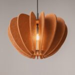 Cambio Felt Terracotta Pendant Light, Black Metal, 1 Lamp, 47.5 Diameter