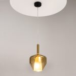 Duality Medium Gold Pendant Lamp, Glass, Metal, 1 Light, 20cm Wide