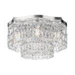 Dune 6 Lamp Ceiling Light, Chrome, Clear Crystal Glass, 45cm Wide