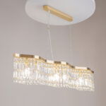 Dune Gold Wave Pendant Light, 6 Light, Clear Crystal Glass, 93cm Wide