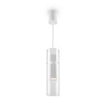 Dynamics White Cylinder Pendant Light, Glass, Metal, 1 Lamp, 8cm Wide