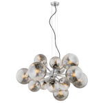 Elite 15 Lamp Pendant Light, Grey Glass, 87cm Width