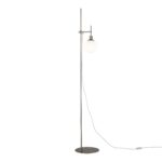 Erich Nickel Floor lamp, Metal, Opal Glass, 155cm Height