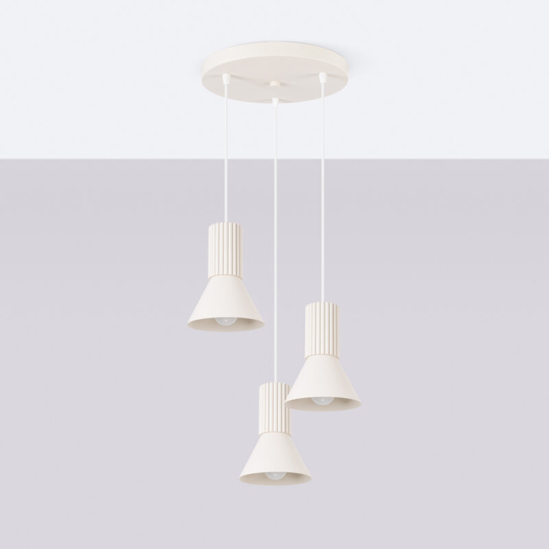 Estria Pendant lamp 3P beige Image 3