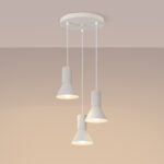 Vestra Beige 3 Lamp Pendant Light, Metal, 30cm Diameter