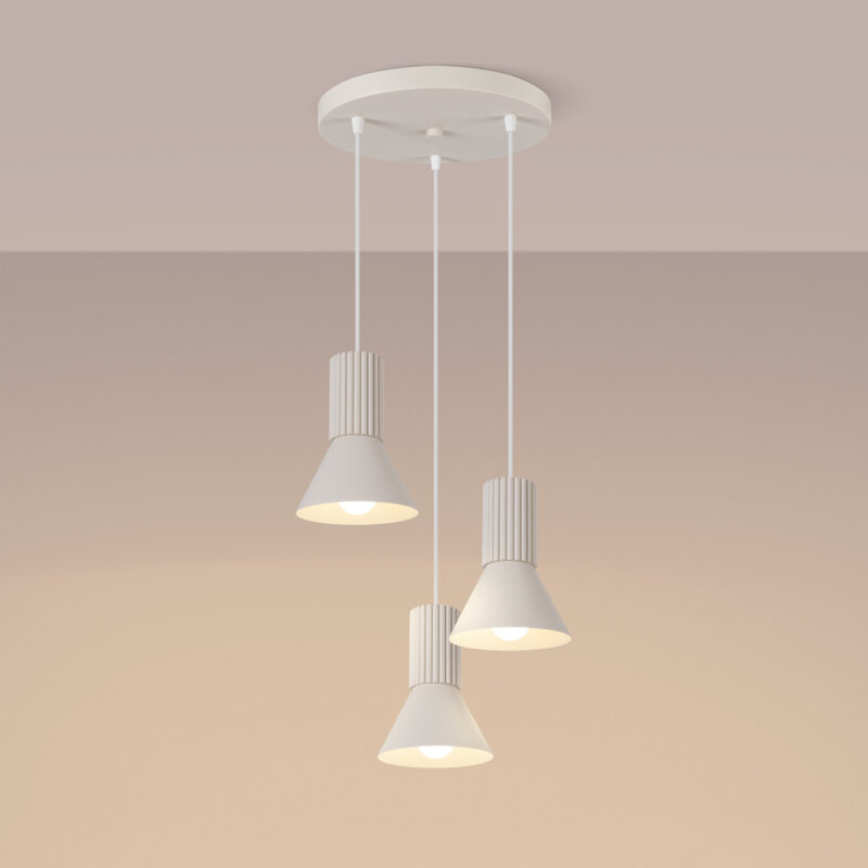 Estria Pendant lamp 3P beige Image 4