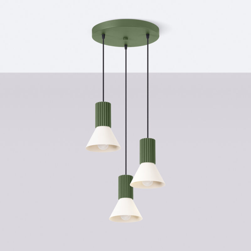 Estria Pendant lamp 3P beige/olive green Image 3
