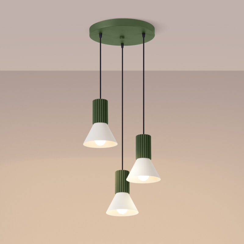 Estria Pendant lamp 3P beige/olive green Image 4