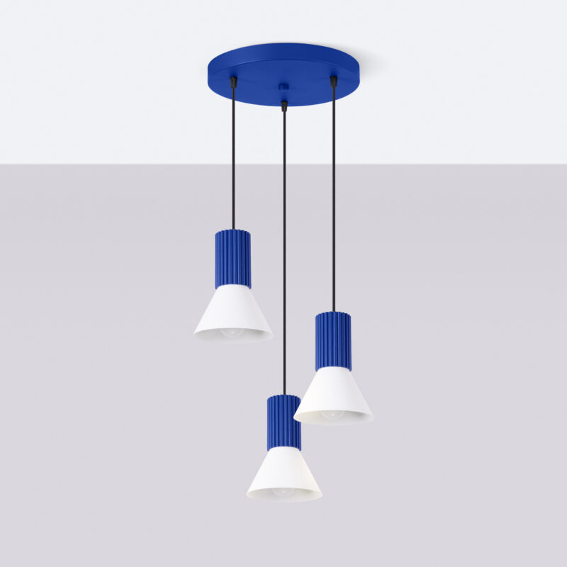 Estria Pendant lamp 3P white/ultramarine Image 3
