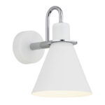 Everly White & Chrome Wall Light, 1 Lamp, 14.5cm Wide