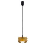 Evo Pendant Lamp Fixture, Amber & Opal Glass, 19cm Width, 1 Light