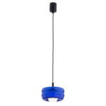 Evo Pendant Lamp Fixture, Cobalt Blue & Opal Glass, 19cm Width, 1 Light