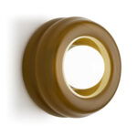Evo Circular Wall Lamp, Amber & Opal Glass, 19cm Width, 1 Light