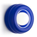Evo Circular Wall Lamp, Cobalt Blue & Opal Glass, 19cm Width, 1 Light