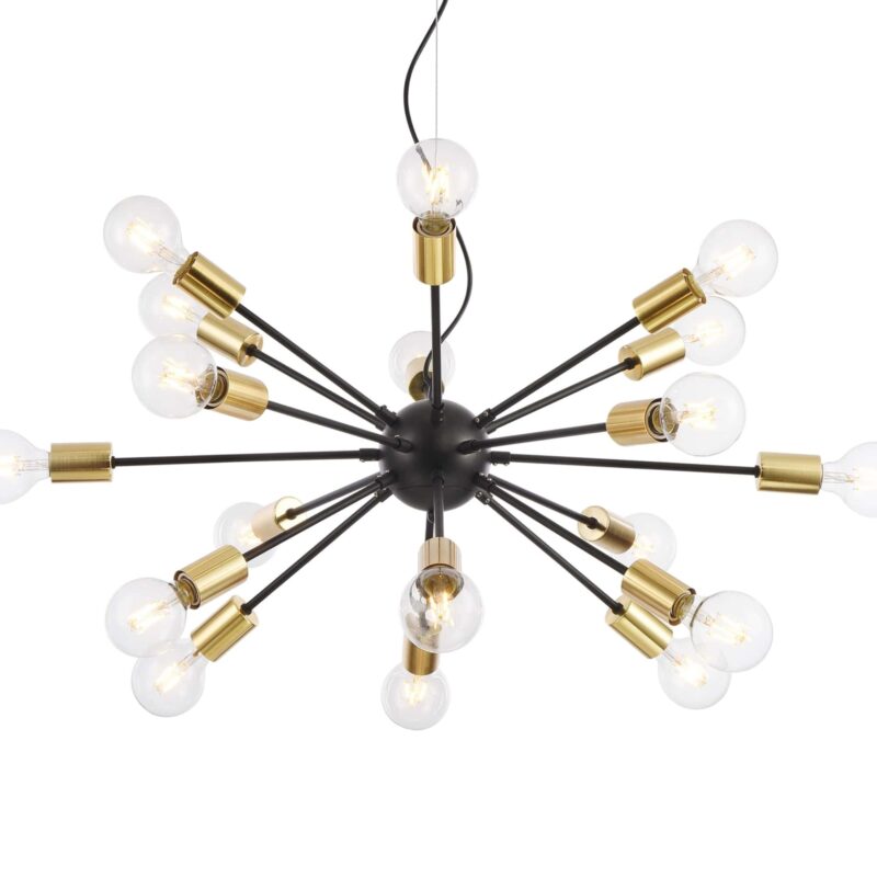 jackson 18 light sputnik chandelier , brass, black, 98cm wide