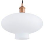 Trisca Opal Glass Pendant Light, Copper Steel, 1 Light, 30cm Diameter