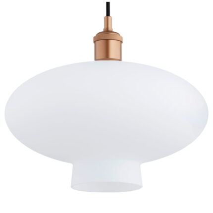 trisca opal glass pendant light, copper steel, 1 light, 30cm diameter