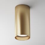 Focus Matt Gold Ceiling Spotlight, Metal Cylinder, GU10, 6cm Diameter