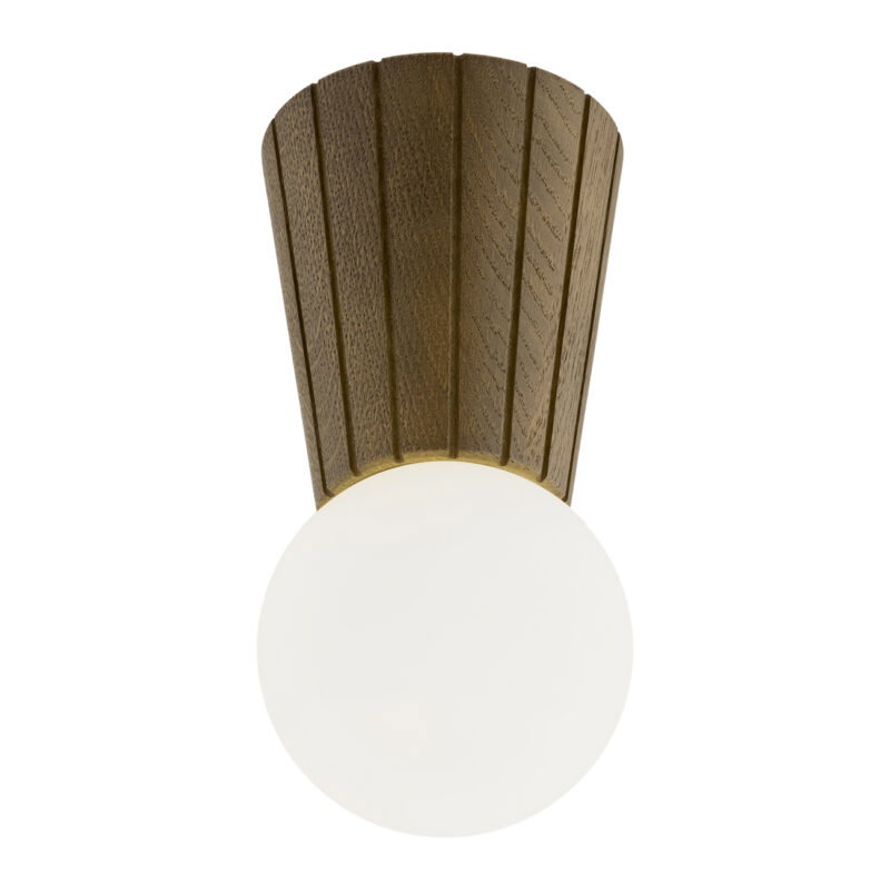 Foltant Ceiling Lamp, 1-Light, Glass, Wood