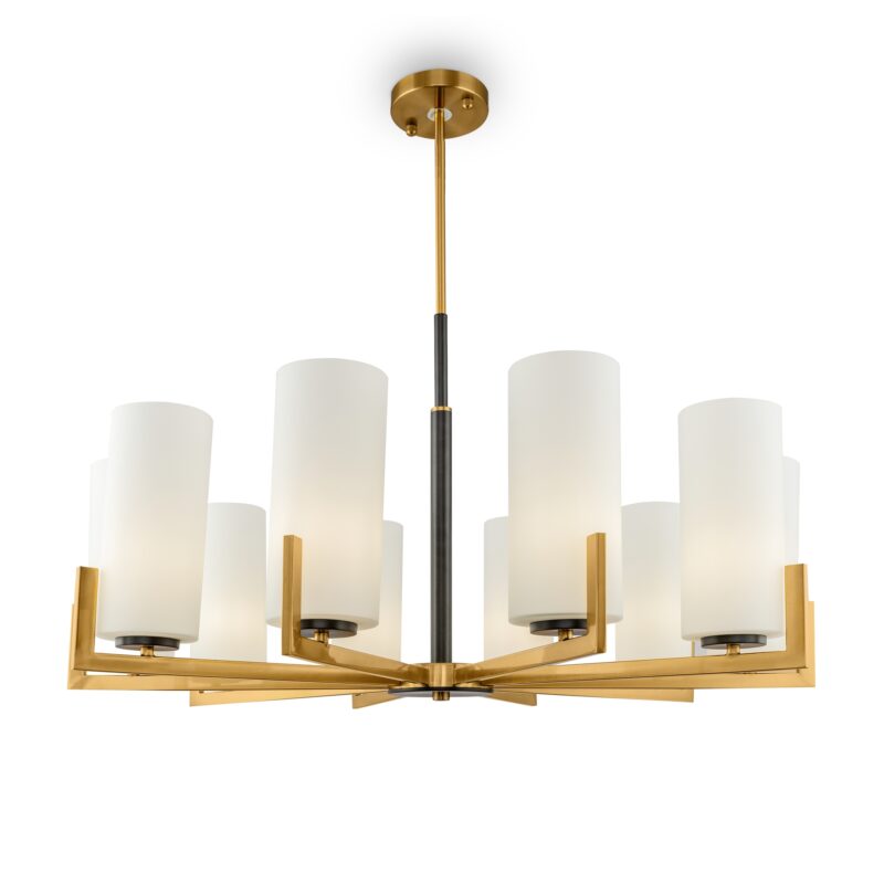 Fortano Black and brass Chandelier, Metal Image 2