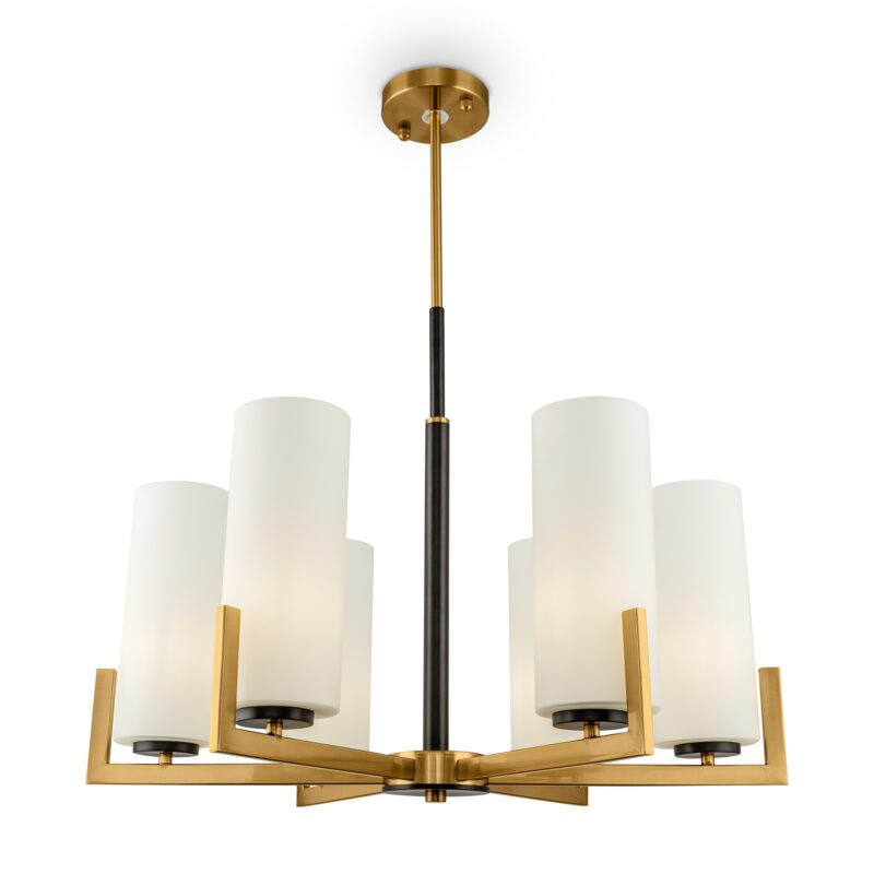 Fortano Black and brass Chandelier, Metal