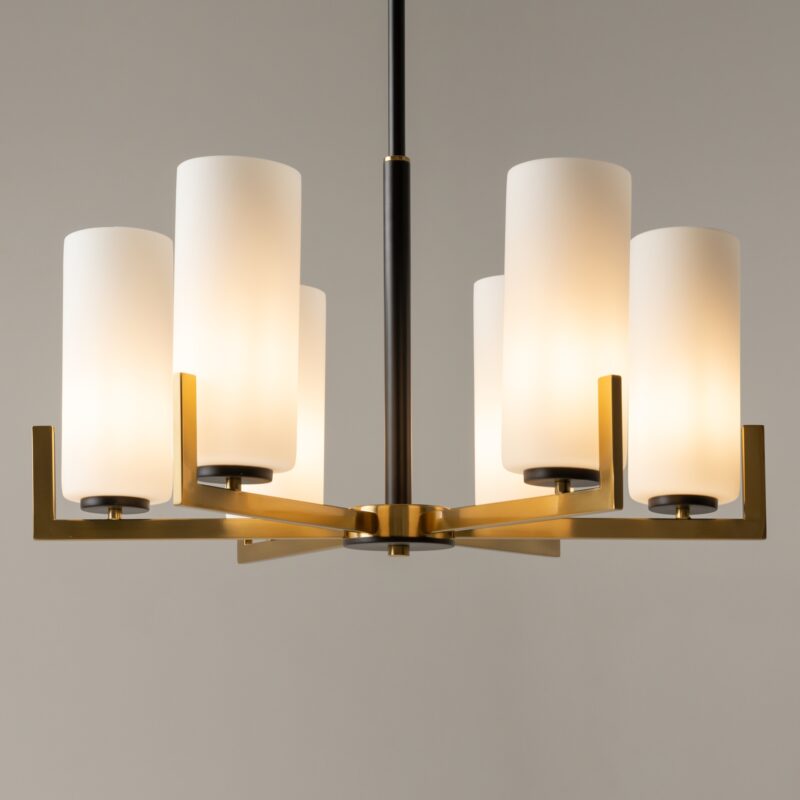 Fortano Black and brass Chandelier, Metal Image 9