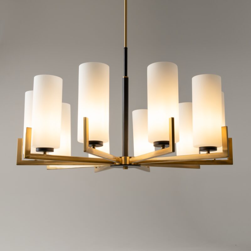 Fortano Black and brass Chandelier, Metal Image 9