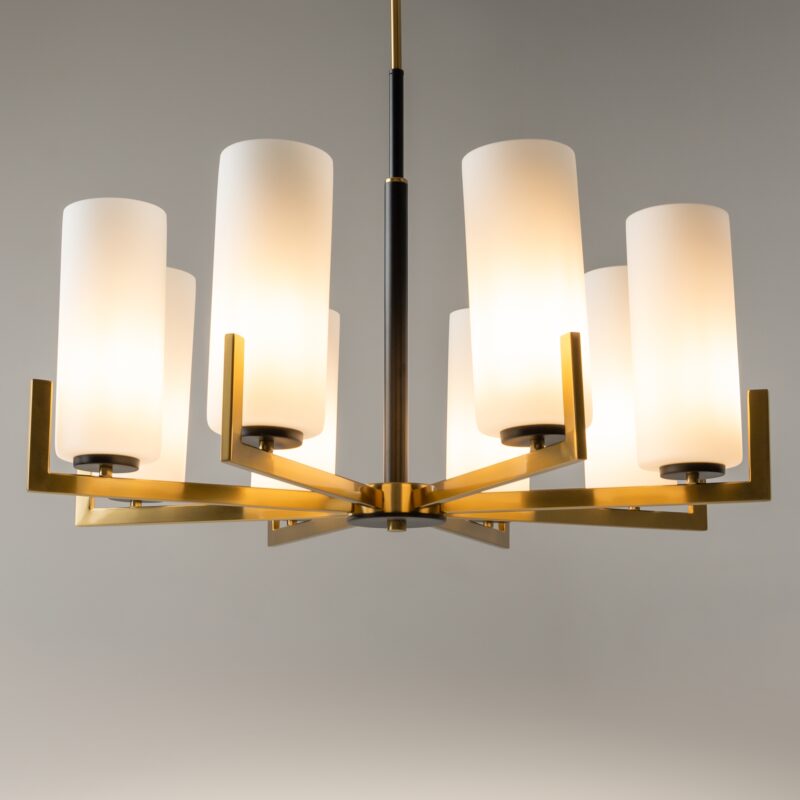 Fortano Black and brass Chandelier, Metal Image 10