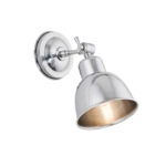 Fratu Ceiling/Wall Lamp, 1 Light, Brushed Chrome, Adjustable Shade