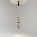 Double Moon Black LED Pendant Light, Smoked Glass, 3000k, 8w, 12cm Wide