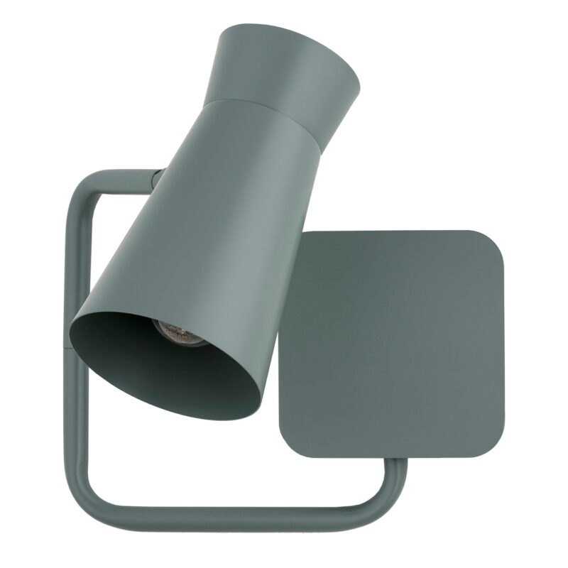 nard swivel arm wall light, dark sage steel, 1 lamp, adjustable spotlight shade