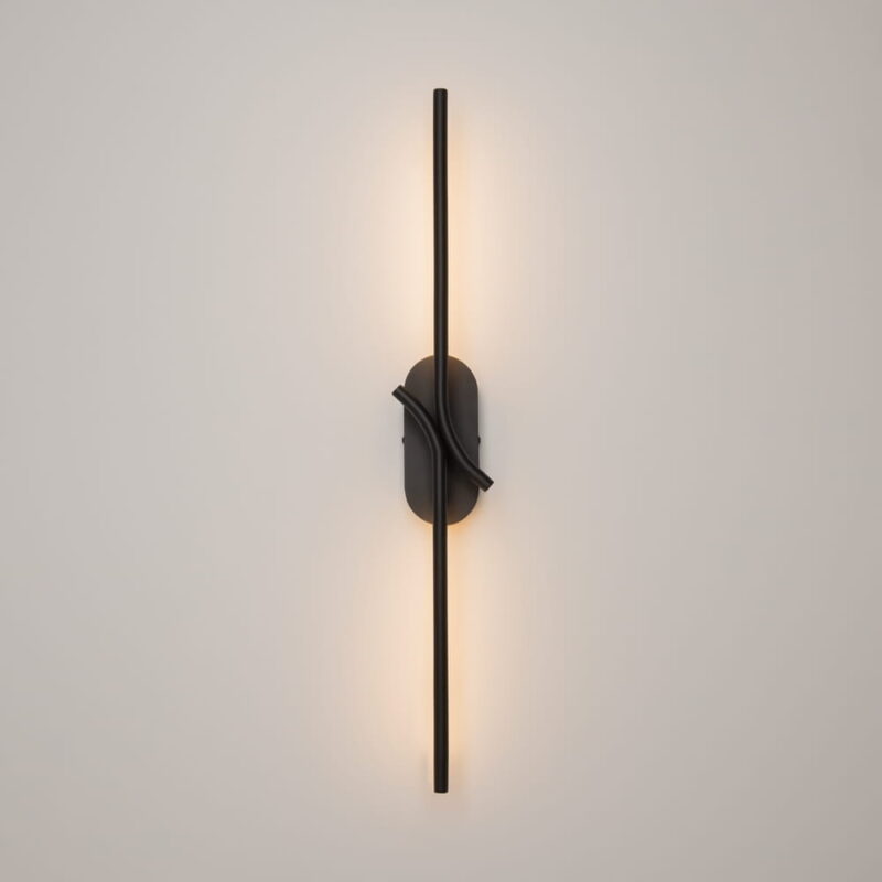 renaissance black wall washer light, led, 3000k, 63cm height.