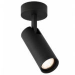 Lensa Black Surface Mounted Adjustable Ceiling Spotlight, Wall Mountable, 1 Light, GU10, 8cm Wide