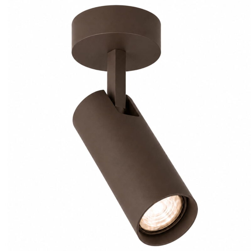 lensa brown surface mounted adjustable ceiling spotlight, 1 lamp, gu10, 8cm wide