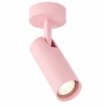 Lensa Pink Surface Mounted Ceiling Spotlight, Wall Mountable, Adjustable, 1 Lamp, GU10, 8cm Wide