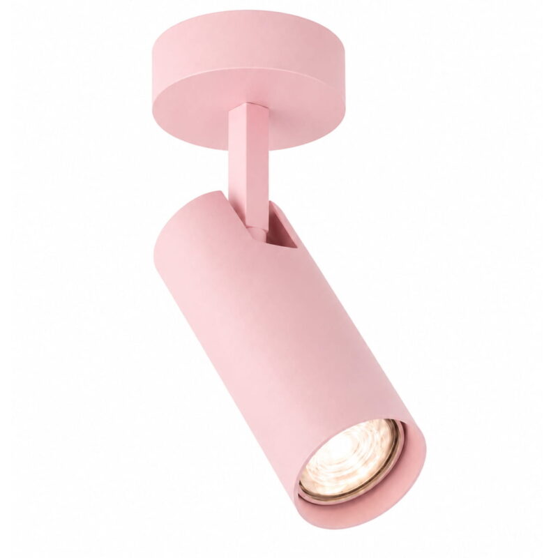 lensa pink surface mounted ceiling spotlight, adjustable, 1 lamp, gu10, 8cm wide