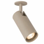 Lensa Taupe Recessed Adjustable Ceiling Spotlight, 1 Lamp, GU10, 8cm Wide