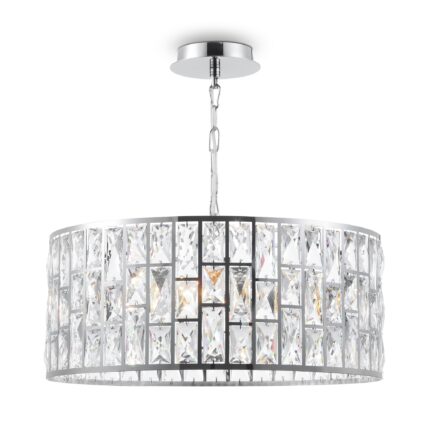 Gelid Chrome Chandelier, Metal