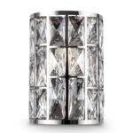 Gelid Curved Wall Light, Chrome, Crystal Glass, 1 Lamp, 14.6cm Wide