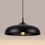 Geena Black Pendant Lamp, Metal, 1 Light, 38cm Diameter