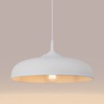 Geena White Pendant Light, Metal, 1 Lamp, 38cm Diameter