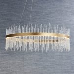 Netus Pendant Light, LED, Gold, Ring, Glass, 70cm