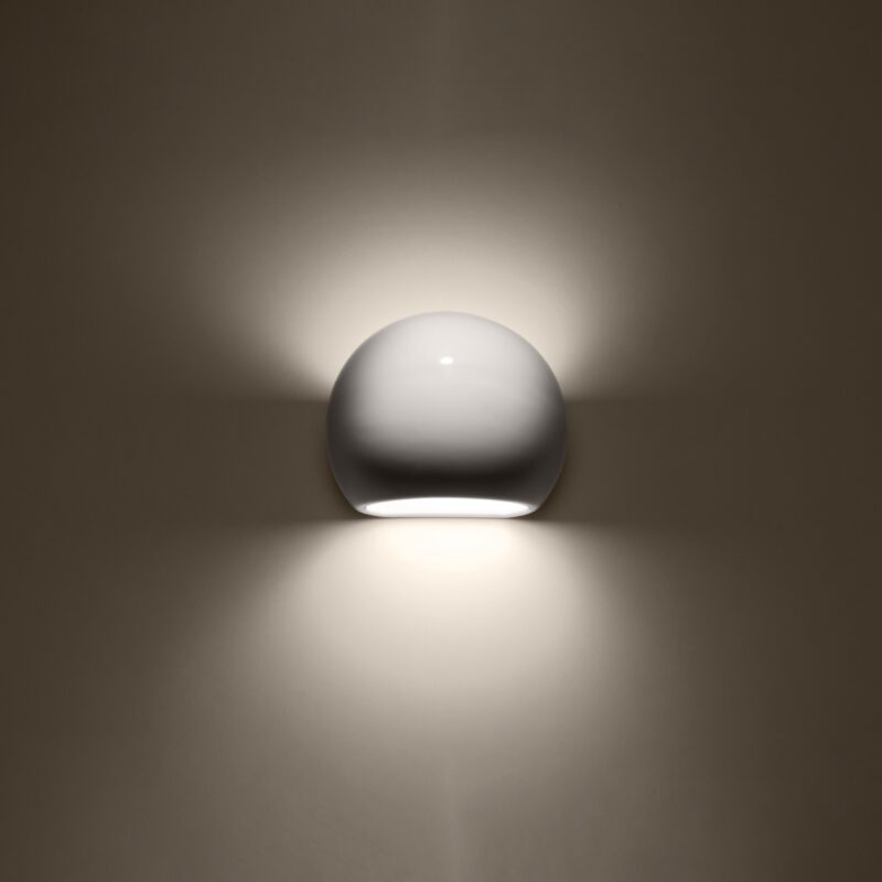 Globe Varnished wall lamp white gloss Image 3