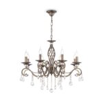 Grace 8 Arm Bronze Chandelier, Crystal, Metal, 72cm Wide