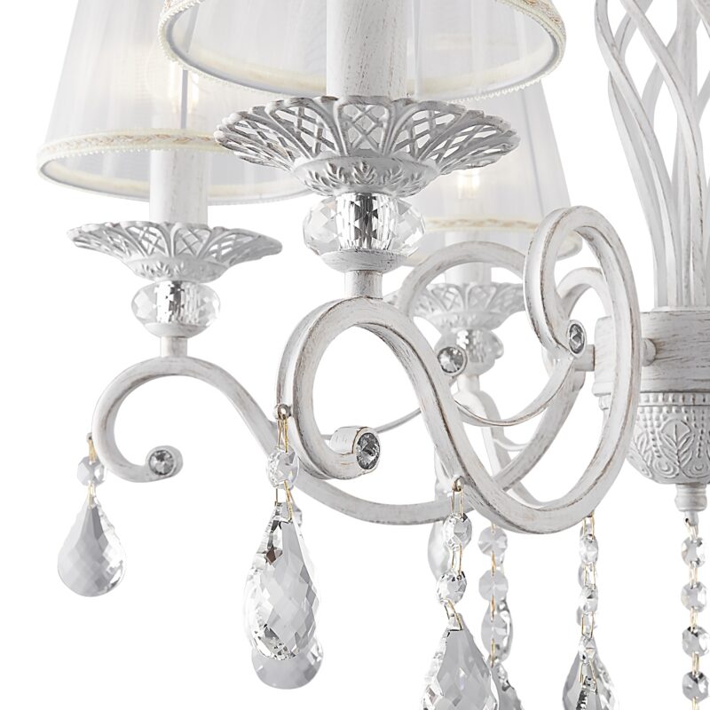 Grace White Chandelier, Metal Image 4
