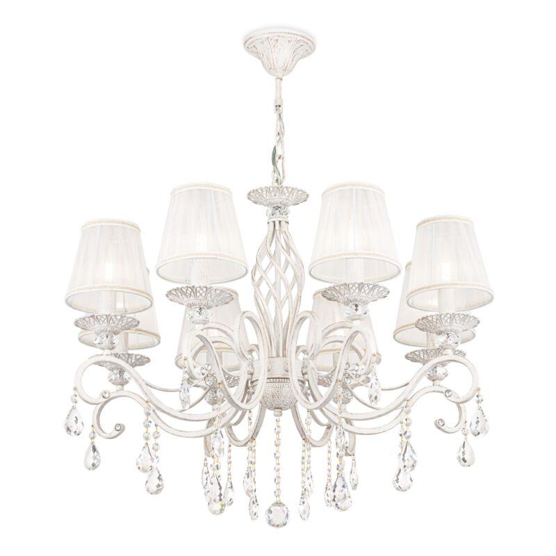Grace White Chandelier, Metal Image 4