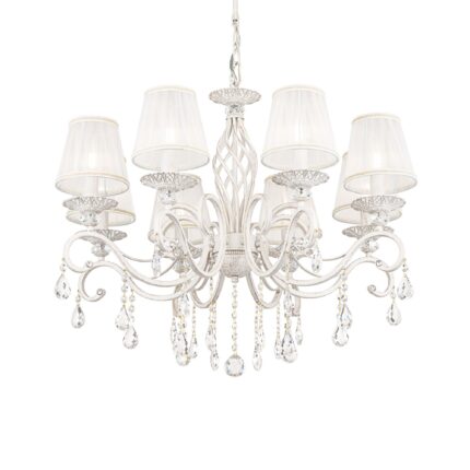 Grace White Chandelier, Metal