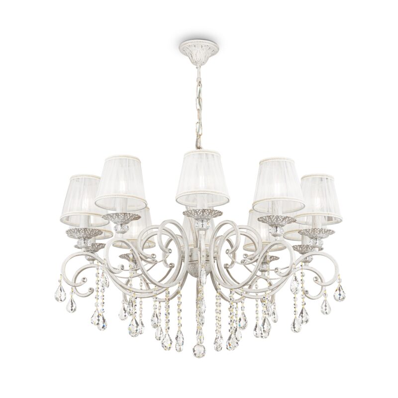 Grace White Chandelier, Metal