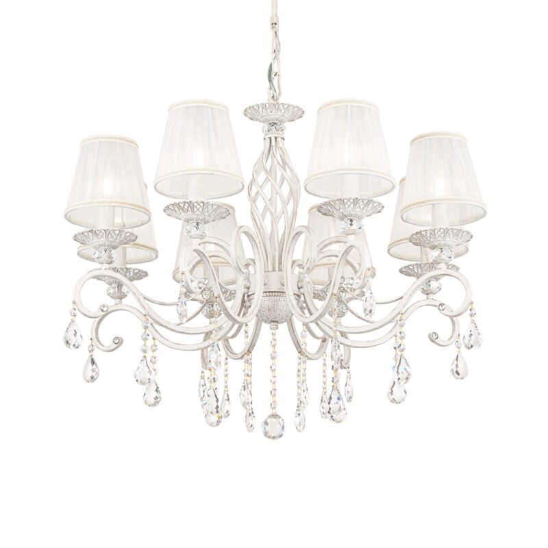 Grace White Chandelier, Metal