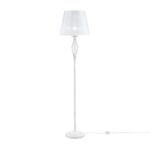 Grace Floor lamp, White & Gold Metal, Fabric Shade, Crystal Glass Detail, 165cm Height